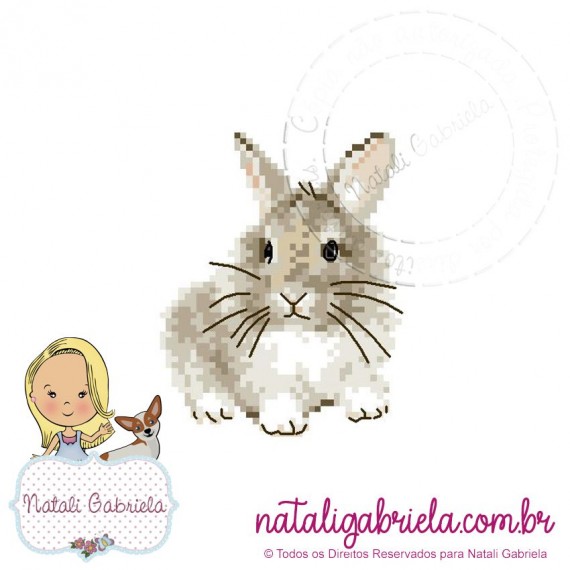 Matriz de Coelhos em ponto cruz para bordar à máquina.