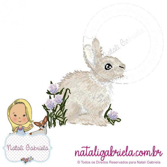 Matriz de Coelhos em ponto cruz para bordar à máquina.