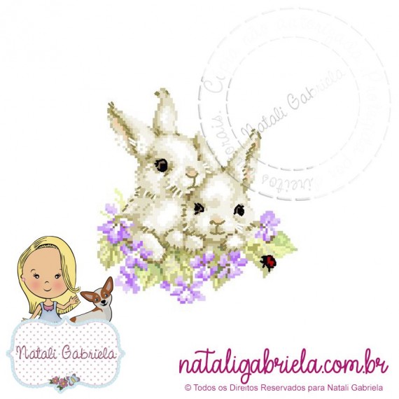 Matriz de Bordado Coelhos PXNG1