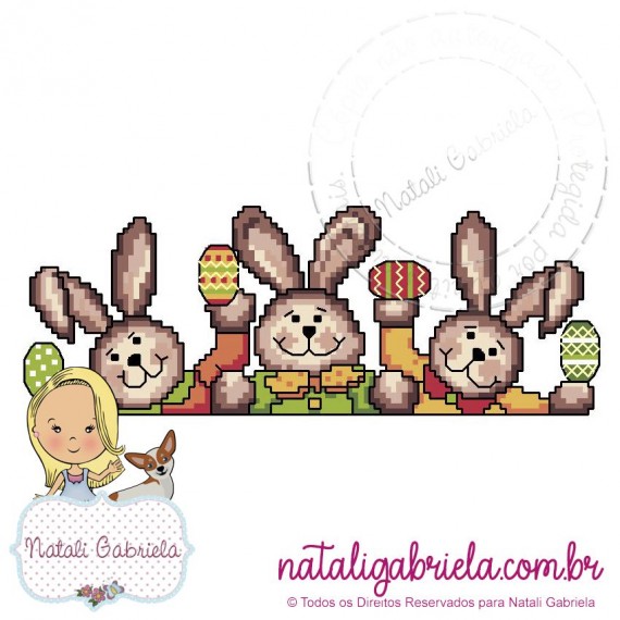 Matriz de Bordado Coelhos PXNG2