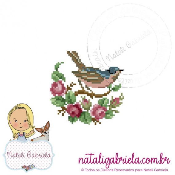 Matriz de Bordado Pássaro PXNG12 - 10cm