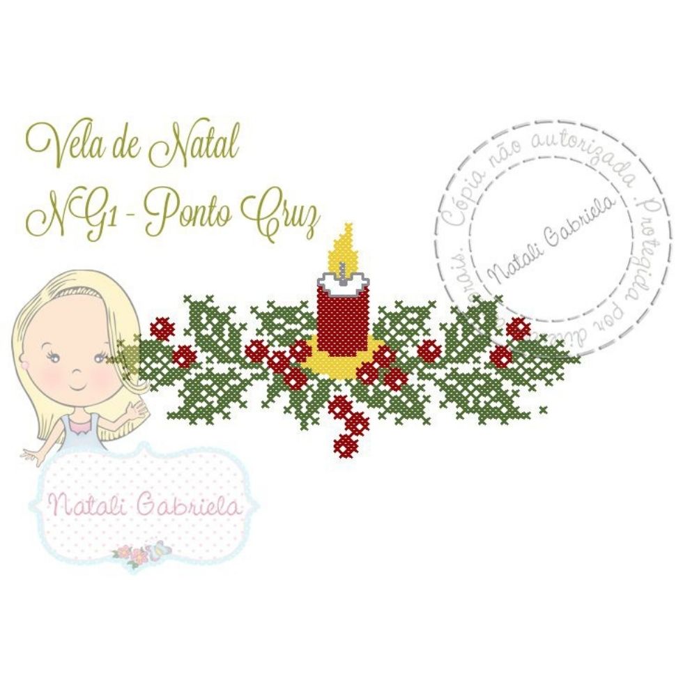Bordado de Natal em ponto cruz Bordado de Natal em ponto cruz