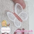 Aplique Borboleta Tule bordado - 20 unidades