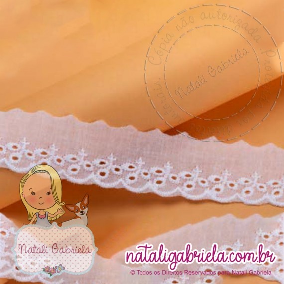 Bordado Inglês de Algodão - 2,5 cm NG1