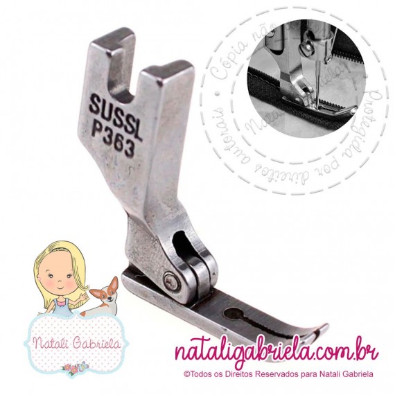 Pé de zíper metal estreito - P363