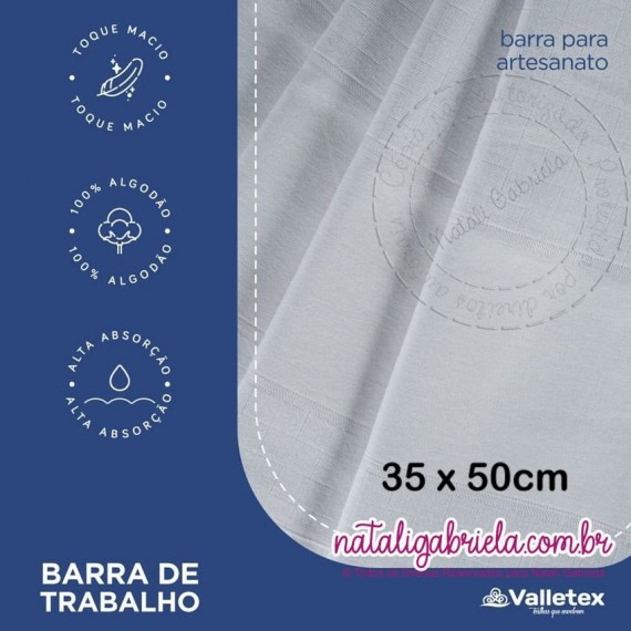 Fralda de Boca  35x50 Quadriculada Premium com barrado - Valletex