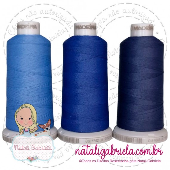 Trio Linhas Madeira 1000 metros AZUL MARINHO NG1