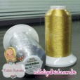 Linha metálica Dourada para bordado