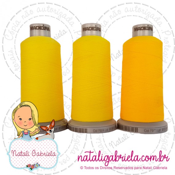 Trio Linhas Madeira 1000 metros AMARELO CANÁRIO