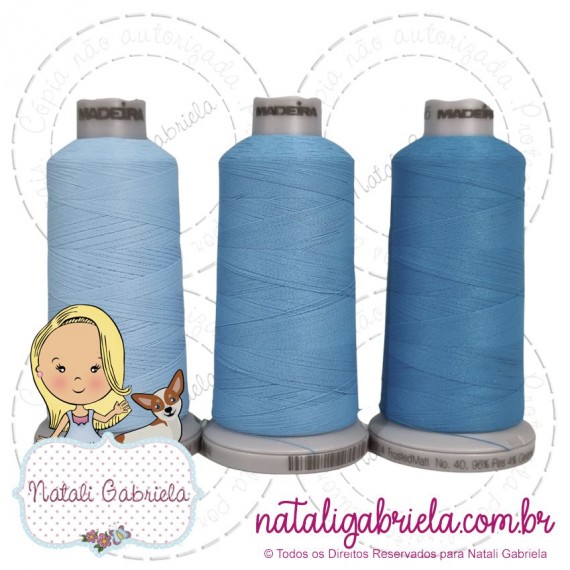 Trio Linhas Madeira 1000 metros AZUL TURQUEZA 1