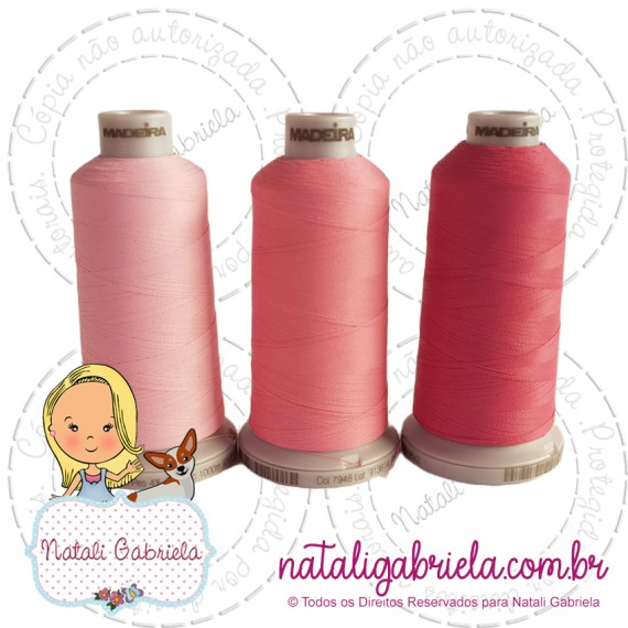 Trio Linhas Madeira 1000 metros ROSA ANTIGO 
