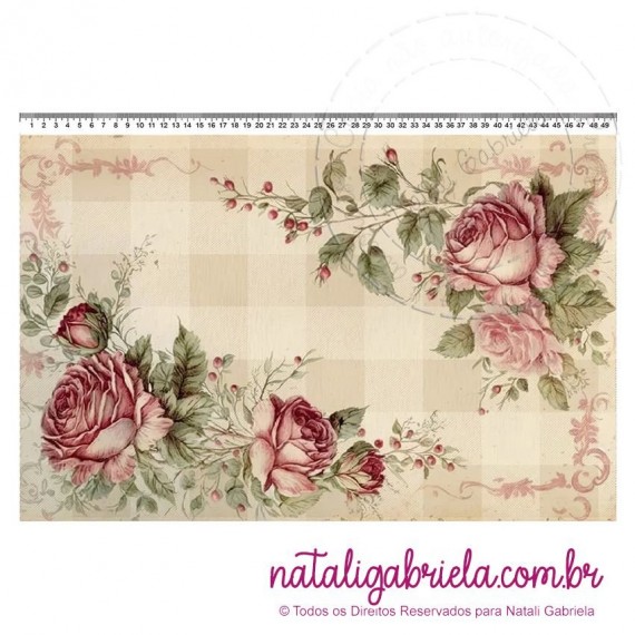 Romance - Jogo Americano Bege - Cris Mazzer 